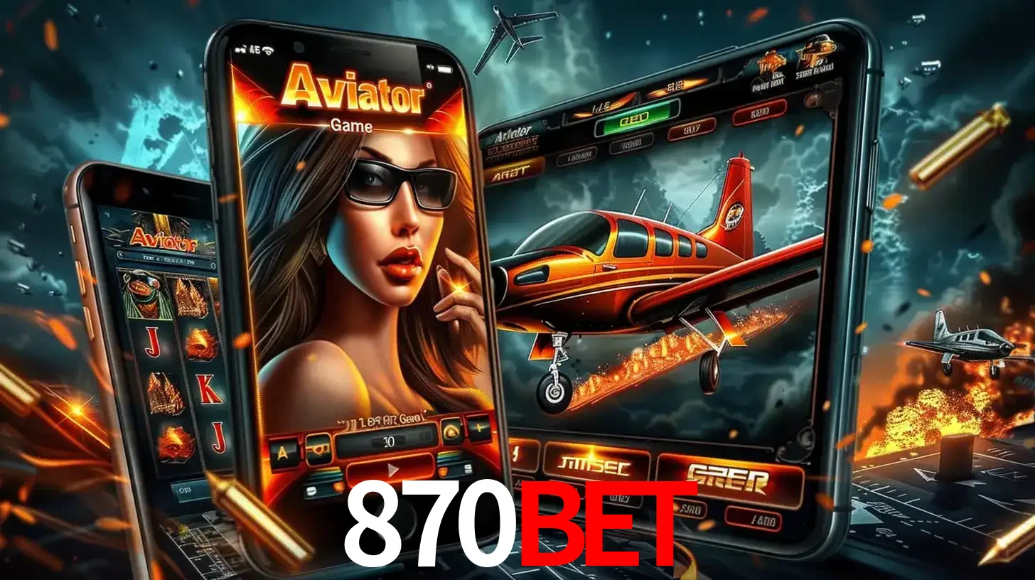 O popular jogo de apostas Aviator exibido em vários celulares e tablets, mostrando a interface emocionante e a ação de voo disponíveis para jogar agora no 870bet.