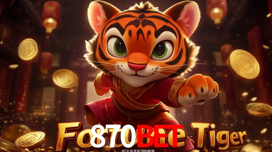 O carismático mascote do jogo de slot Fortune Tiger, um tigre fofo em pose de artes marciais, pronto para trazer sorte e multiplicadores de ganhos no cassino online 870bet.