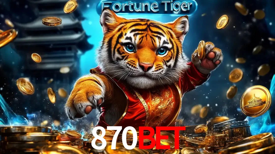Imagem promocional do jogo de slot Fortune Tiger, com um tigre majestoso em traje tradicional cercado por uma fortuna em moedas de ouro, disponível agora no cassino 870bet.
