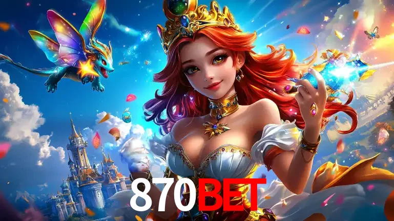 A princesa de um reino de fantasia mágico, com seu pequeno dragão, apresentando um mundo de prêmios encantados nos jogos de caça-níqueis do cassino 870bet.